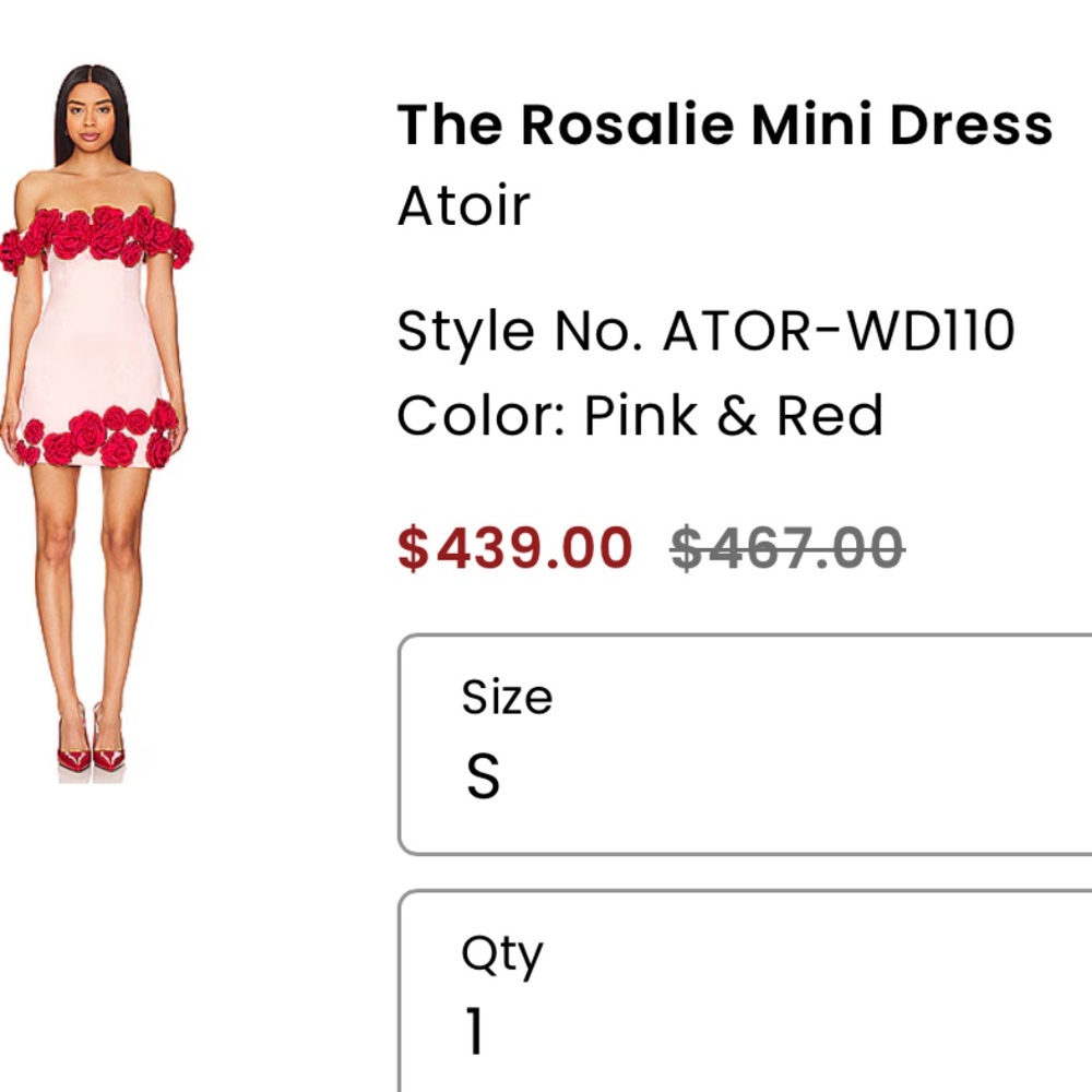 ATOIR Women's Red The Rosalie Mini Dress